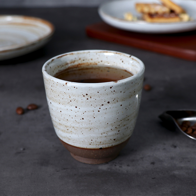 Xícaras de chá cerâmica rústica chinesa xícara de porcelana caneca reta