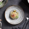 Dubai restaurante louça caixa platos comida ocidental pratos de porcelana conjunto plana artesanal mancha cinza placa cerâmica