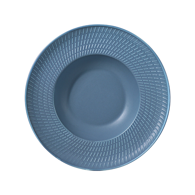 Prato de sopa moderno em porcelana azul royal