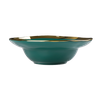 Prato de sopa de cerâmica com borda dourada com design de moda