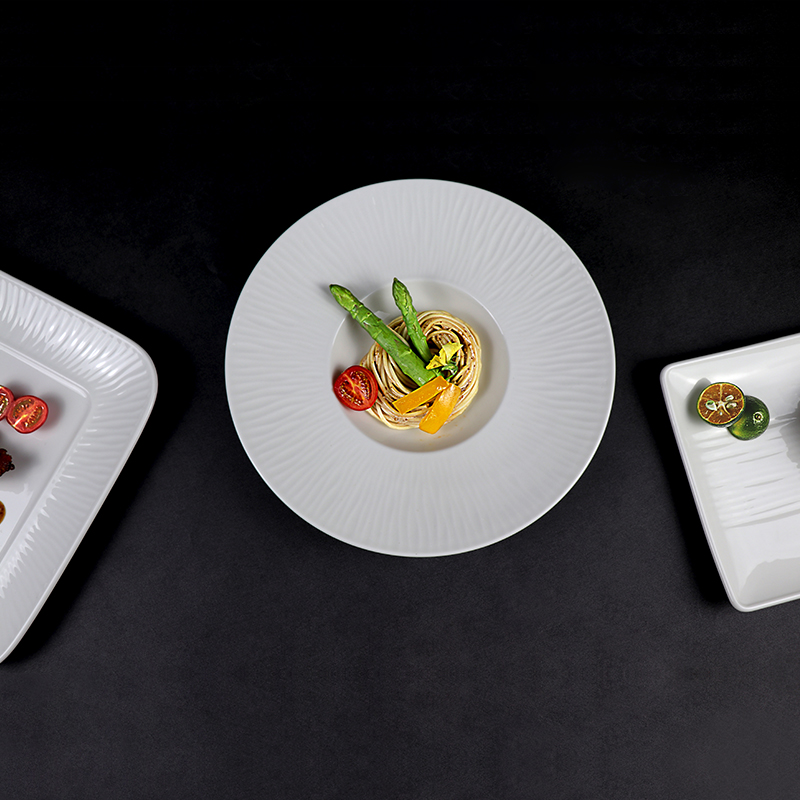 Prato de massa de porcelana branca de 11,25 polegadas Prato de sopa Restaurante Louça