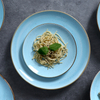 Prato de jantar em grés porcelanato azul claro 