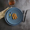 Placa de jantar azul fosca cerâmica porcelana Royal Blue Coupe Plate para restaurantes