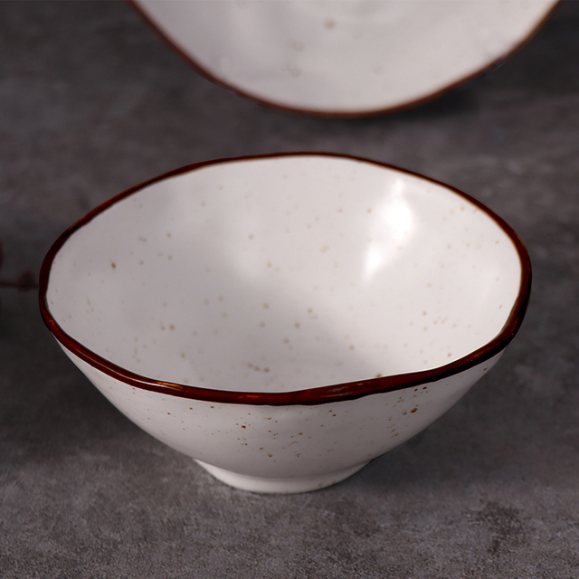 Louça de porcelana salpicada tigela feita à mão Tigela de cerâmica