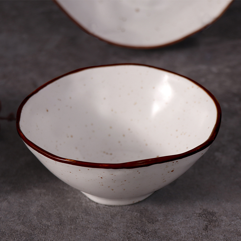 Louça de porcelana salpicada tigela feita à mão Tigela de cerâmica
