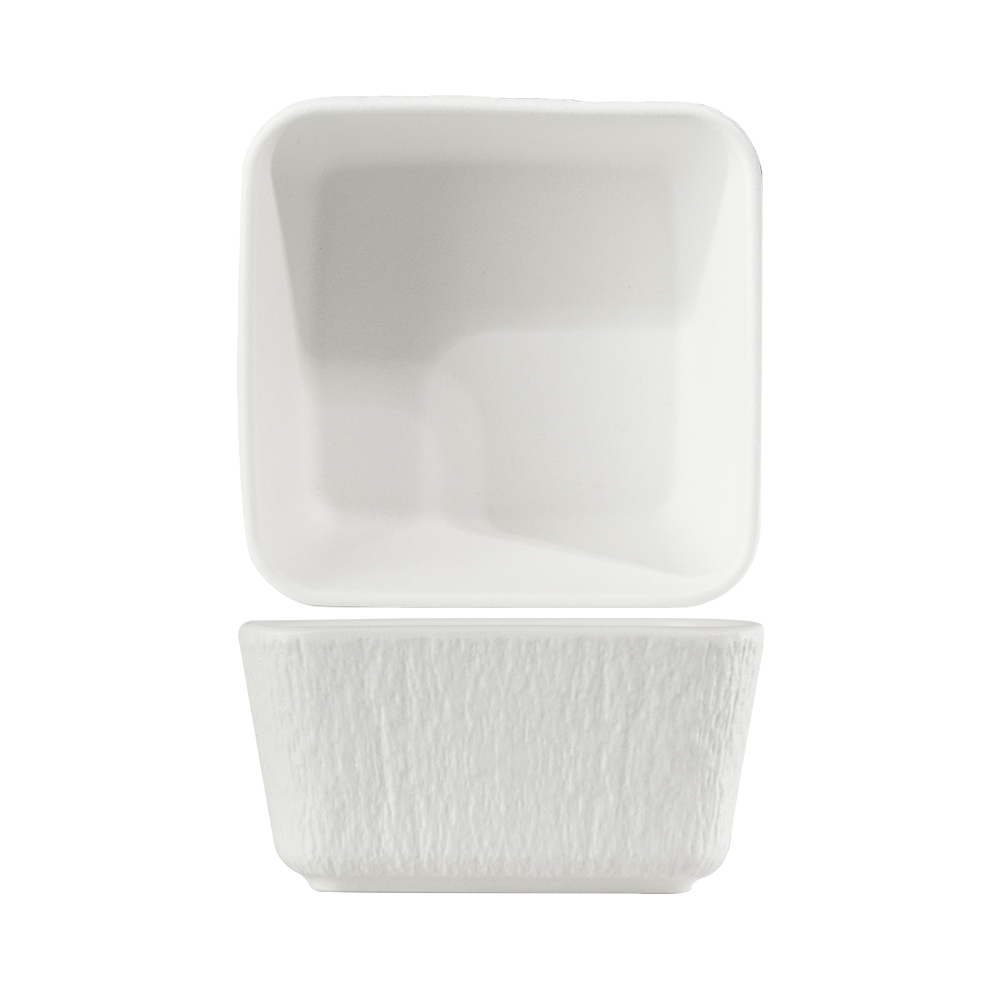 Tigelas Empilháveis ​​Pretas Brancas Tigelas Retas Quadradas - Porcelana