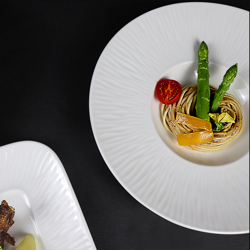 Prato de massa de porcelana branca de 11,25 polegadas Prato de sopa Restaurante Louça