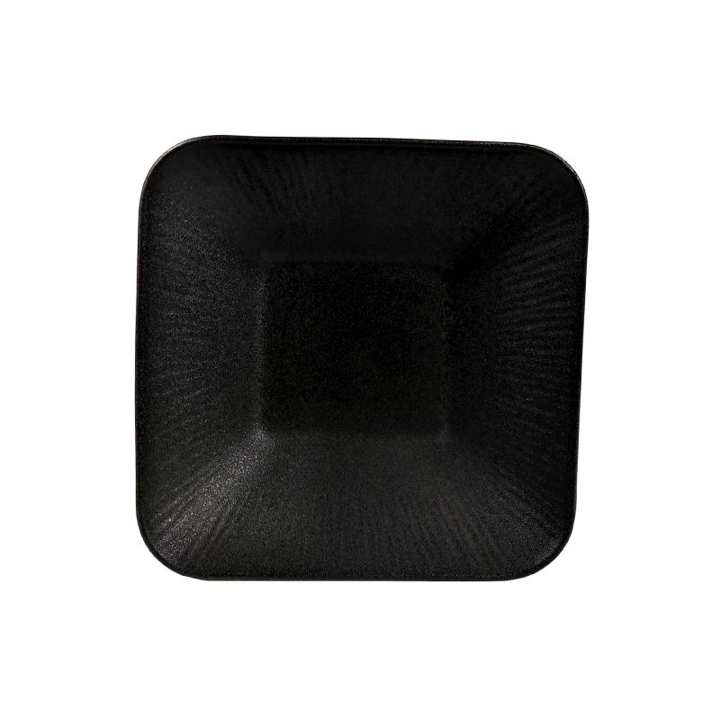 Bacia quadrada preta da placa profunda 1500ml do quadrado da porcelana matte placa do restaurante de 50 onças