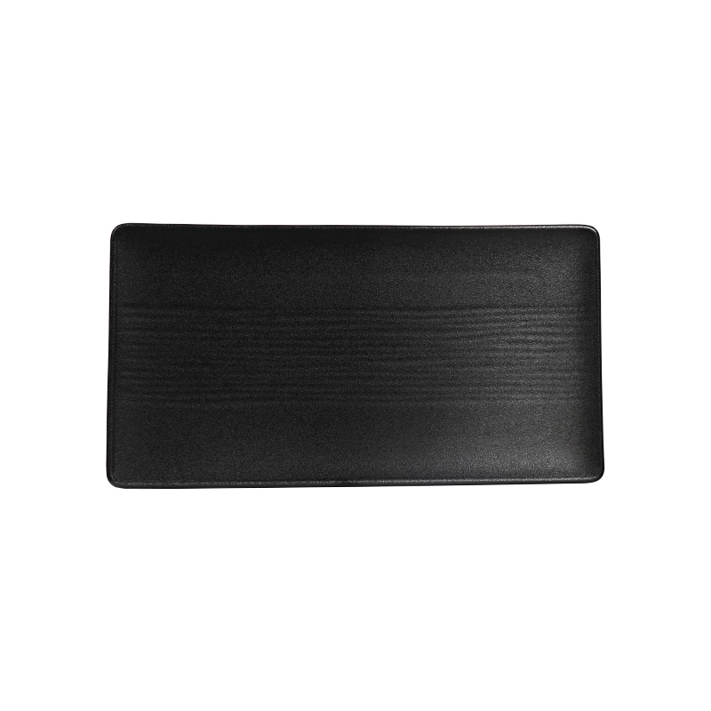 Placa de porcelana retangular com novo design Matt Frosting Black Restaurant Plate