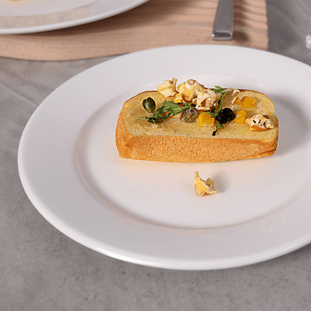 Pratos de jantar de porcelana para aperitivos de festa em cerâmica branca para restaurantes de hotel