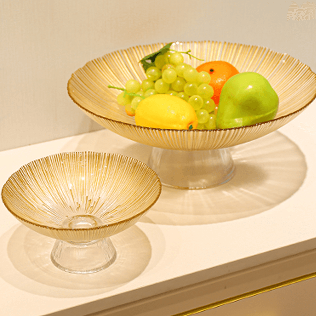 Prato dividido em vidro para sala de estar doce verde OEM personalizado embalagem divisora ​​sobremesa doces copos pratos