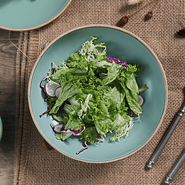 Conjunto de louça de jantar de cerâmica verde fosca 