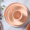 Conjunto de talheres de cerâmica de luxo estilo nórdico, placas rosa, louça de porcelana