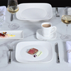 Prato de jantar quadrado moderno de porcelana branca