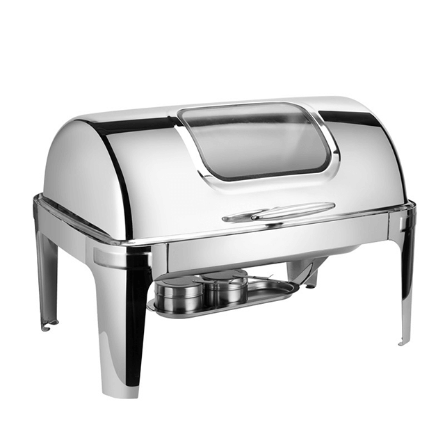 Prato de atrito retangular visível, buffet, aquecedor de aço inoxidável, pratos de atrito, aquecedor de alimentos, fogões de buffet para contratação de catering
