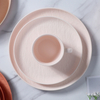 Conjunto de talheres de cerâmica de luxo estilo nórdico, placas rosa, louça de porcelana