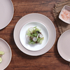 Novo design de porcelana rosa talheres atacado placa de jantar de casamento conjunto 12 Polegada conjunto de jantar redondo louça