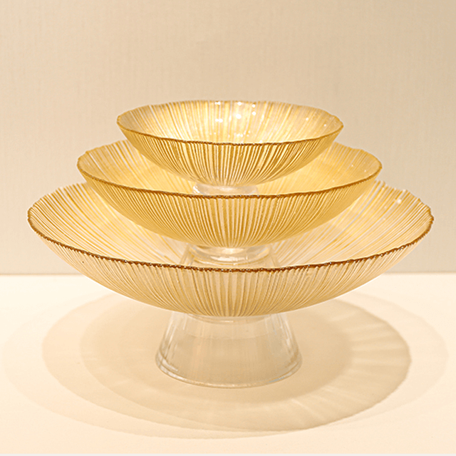 Prato dividido em vidro para sala de estar doce verde OEM personalizado embalagem divisora ​​sobremesa doces copos pratos