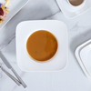 Prato de jantar quadrado moderno de porcelana branca