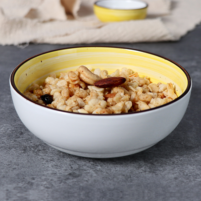 Conjunto de jantar de porcelana amarelo talheres personalizados conjunto de pratos de cerâmica para jantar em hotel
