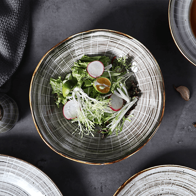 Prato redondo de porcelana de 25 cm para restaurantes Super pratos de grés para Amazon 