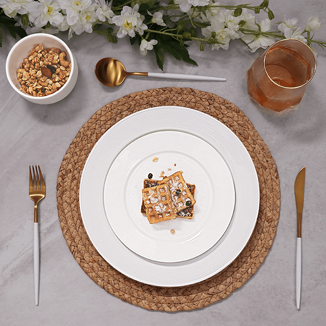 Pratos de porcelana branca conjunto de pratos de cerâmica