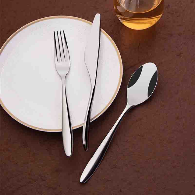 Conjunto de talheres de aço inoxidável para hotel 304 talheres