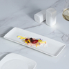 Prato de jantar quadrado moderno de porcelana branca