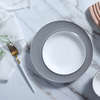 Pratos e tigelas cinza profundo conjunto de jantar porcelana moderna xícara de café talheres restaurante jantar prato de luxo cerâmica
