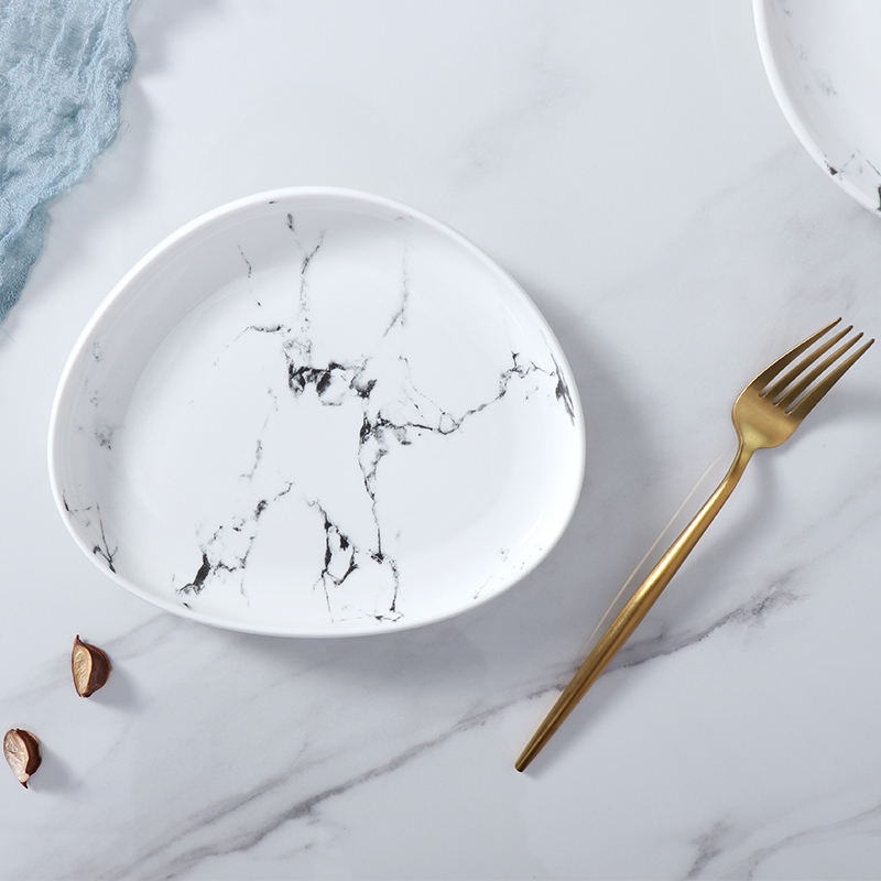 Conjunto de pratos de porcelana branca e cinza, 8 espaços, pratos de cerâmica modernos, prato quente para jantar em hotel, pratos de luxo