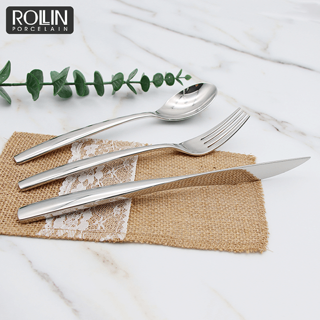 Conjuntos de talheres de aço inoxidável com logotipo personalizado para hotel