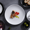 Pratos de entrada personalizados, prato de sobremesa redondo italiano, melhores pratos de porcelana branca para restaurantes, utensílios de mesa para aluguel de festa