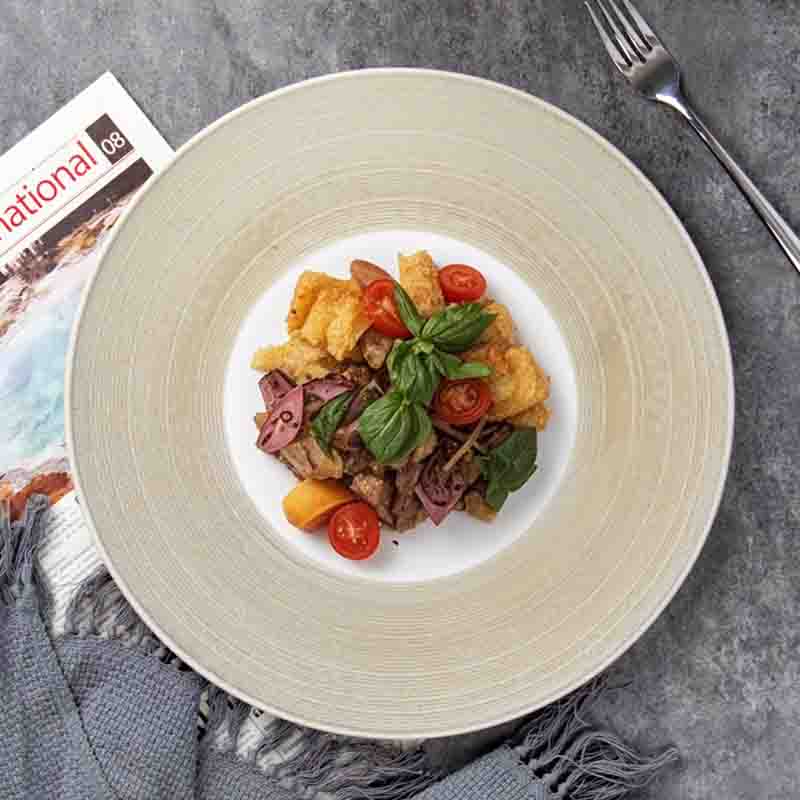 Fabricante atacadista de pratos de porcelana para restaurantes