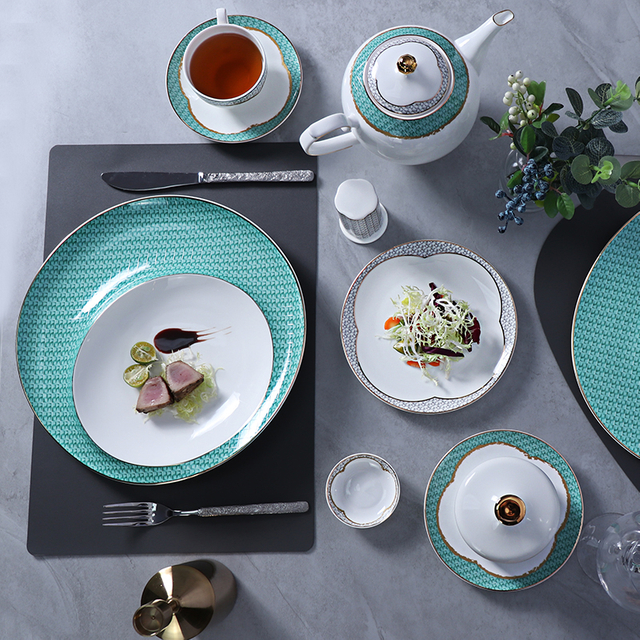 Conjunto de louça moderna de porcelana de osso de luxo de Natal