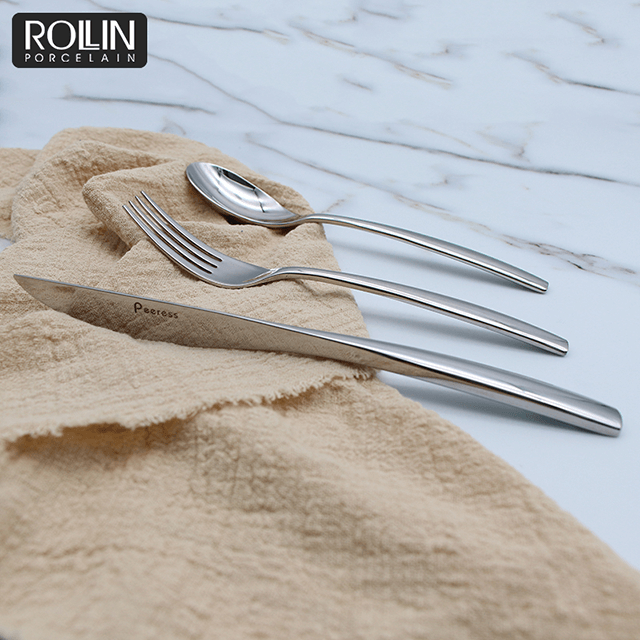 Conjuntos de talheres de aço inoxidável com logotipo personalizado para hotel