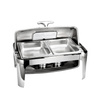 Prato de atrito retangular visível, buffet, aquecedor de aço inoxidável, pratos de atrito, aquecedor de alimentos, fogões de buffet para contratação de catering