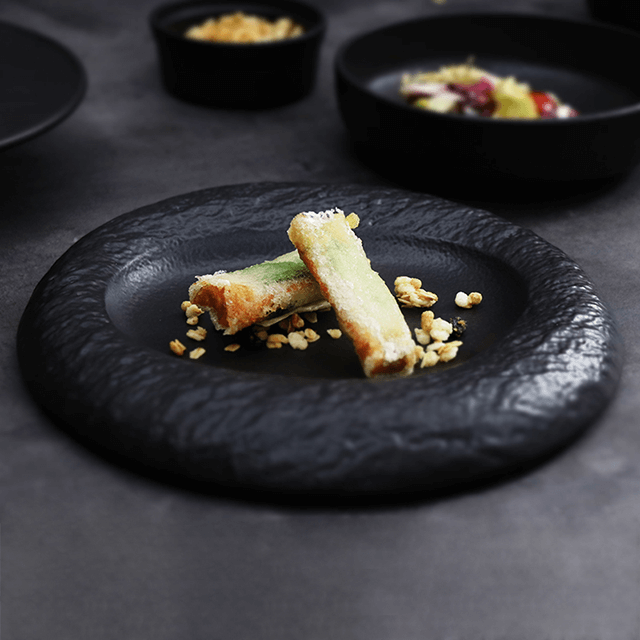 Louça preta fosca Pratos de entrada para restaurante japonês Conjuntos de pratos pretos Louça