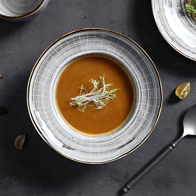 Prato redondo de porcelana de 25 cm para restaurantes Super pratos de grés para Amazon 