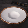 Louça moderna de luxo preta para restaurante, 8 espaços, cerâmica, para jantar e restaurante, prato de porcelana