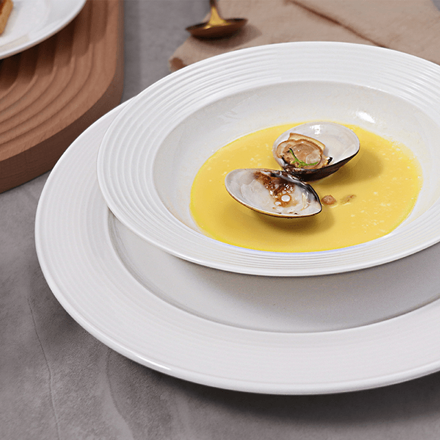 Conjunto de pratos de jantar de porcelana branca pratos de cerâmica