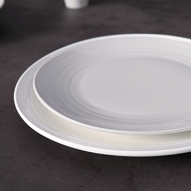 Conjunto de pratos e pratos para cozinha com ondas brancas para hotel