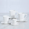 Prato de jantar quadrado moderno de porcelana branca