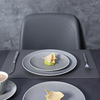 Louça de cerâmica cinza para restaurante, luxo, moderno, conjunto de louça, conjunto de louça de porcelana de luxo