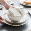 Jantar branco de luxo utensílios de mesa restaurante louça conjunto de pratos pratos de cerâmica branca conjunto de louça de jantar de cerâmica
