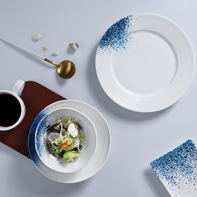 Fábrica de porcelana Fornecimento de hotel Conjunto de talheres Macarrão Conjunto de pratos de frutos do mar Vieiras Conjunto de louça para restaurante