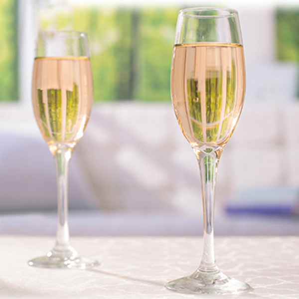 Conjunto de presentes de vidro personalizado para hotel utensílios de mesa para restaurante 6 oz 7,5 oz vidro flauta