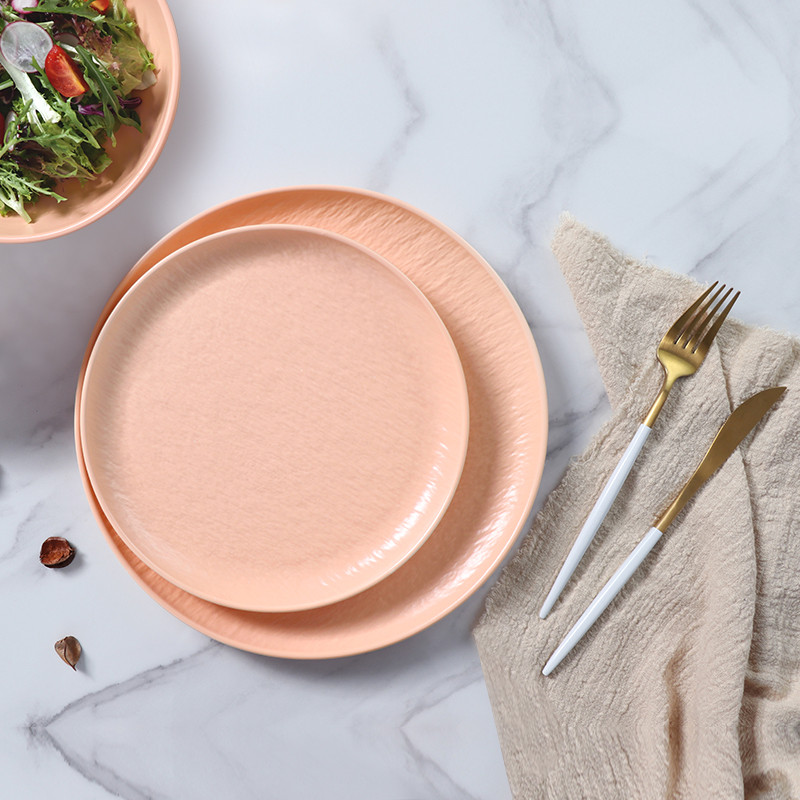 Venda imperdível talheres de jantar rosa claro pratos de restaurante sob vidros para casamento vajilla talheres