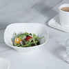 Prato de jantar quadrado moderno de porcelana branca