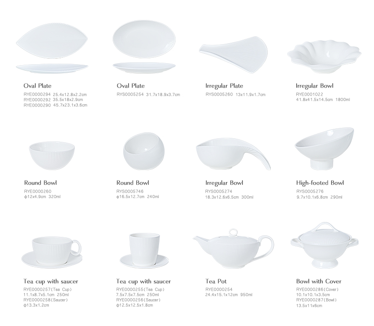 Novos modelos de produtos Bone China