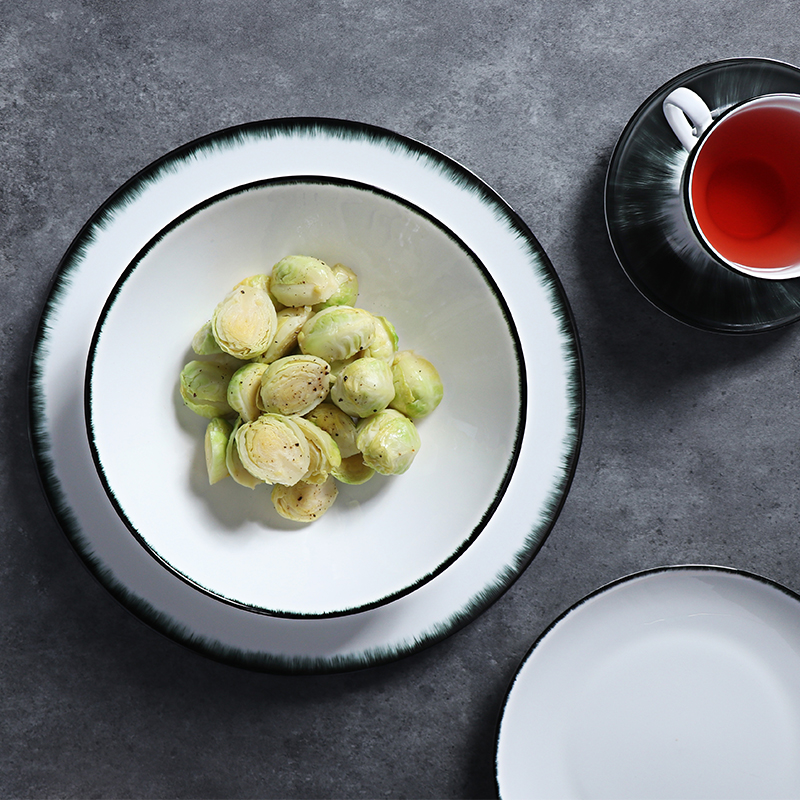 Conjunto de jantar minimalista de porcelana fina conjunto de pratos de restaurante de porcelana